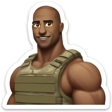 Iraq veteran with and huge rippling muscles flexing the muscles  sticker