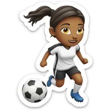Girl playing soccer sticker