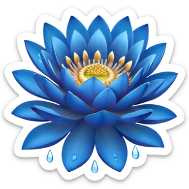 bouquet of blue lotus flowers sticker