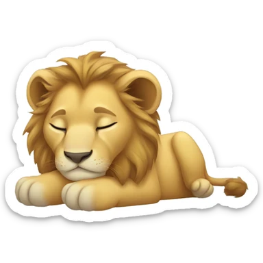  lion cub napping sticker