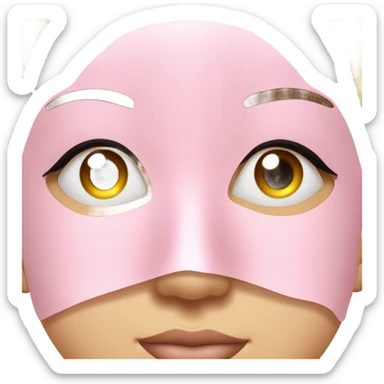 Moisturizing hydrogel face mask pink with slits for eyes, lips and nose  sticker