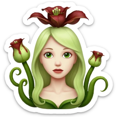 Mujer planta carnivora sticker