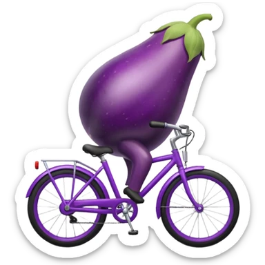 Create a eggplant on a bike sticker