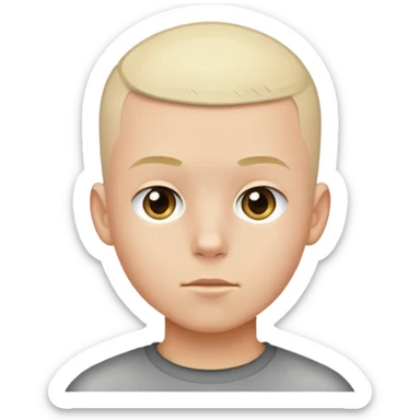 boy with bleached buzz cut sticker