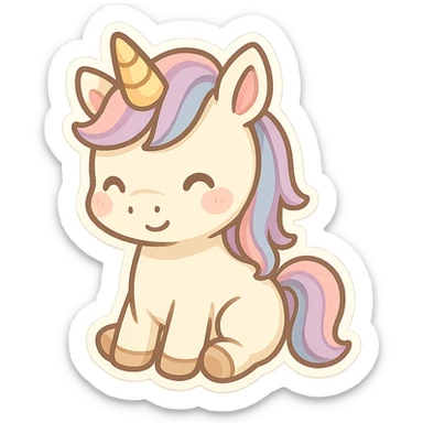 unicorn, chibi stickers style sticker
