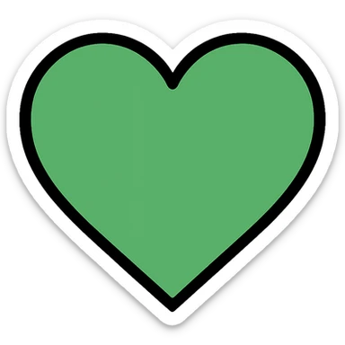 Green heart icon sticker