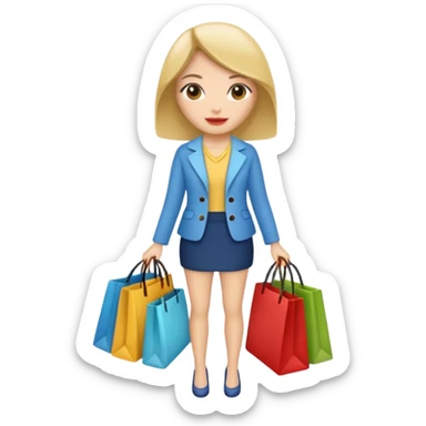 shopaholic woman sticker