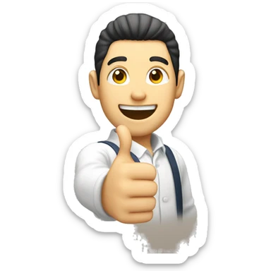 Smiling Japan man showing thumbs up  sticker