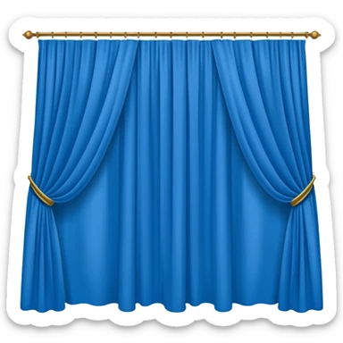 blue backdrop curtain sticker