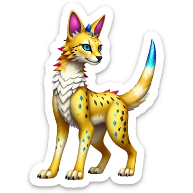 Epic Edgy Colorful Sparkly Sergal-Serval-Vernid full body sticker