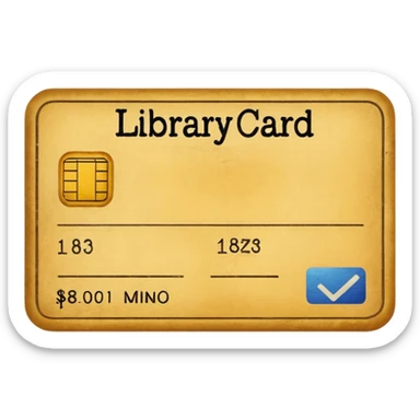 Library card
 sticker