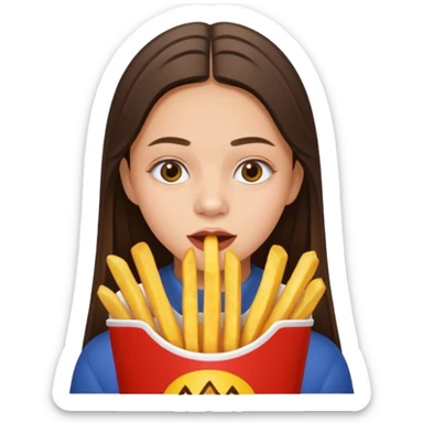 olivia rodrigo munching fries sticker