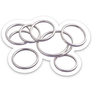 3D circular pattern, four interconnected silver rings, Audi style, no brand name sticker