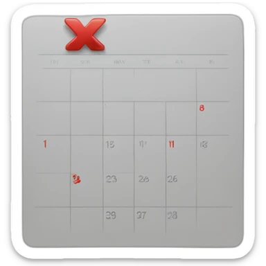 It's a calendar with a red "X" over it, often used to indicate canceled plans, events, or appointments. sticker