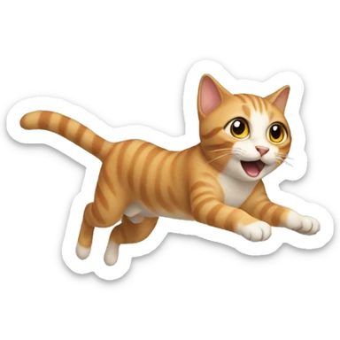 cat flying sticker