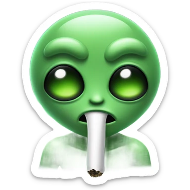 alien smoking weed sticker