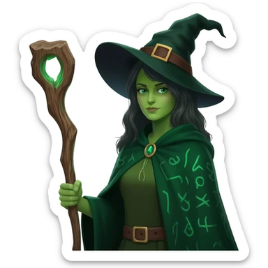 green witch sticker