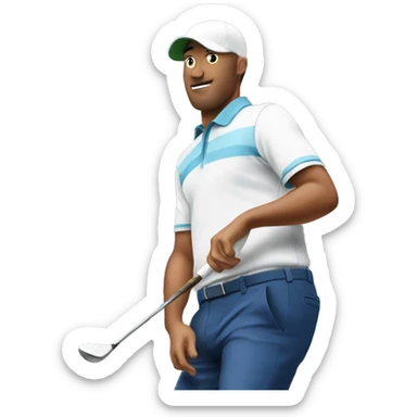 golfer who just hit a huge slice sticker