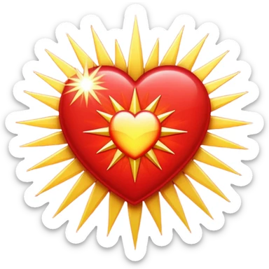 heart with a starburst pattern sticker