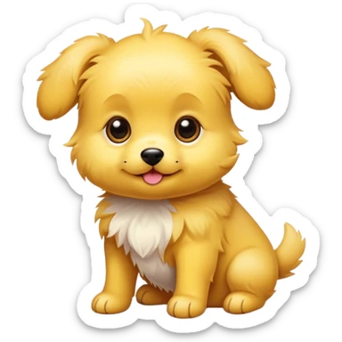 Yellow puppy sticker