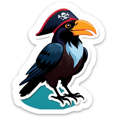 Pirate crow sticker