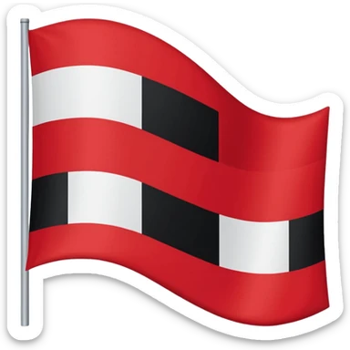 Gib mir eine Fahne die im wind weht mit 3 Farben in der reinginge von oben nach unten schwarz weiß rot sticker