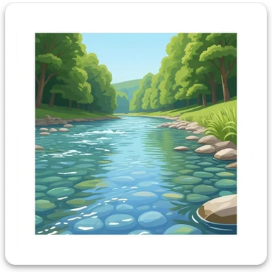 water of river sticker
