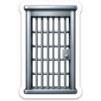 If there was a jail cell emoji in iOS, how would you design and iOS style emoji. Create an jail cell emoji with no prisoner. (Not a cage must be 4 rods facing) sticker