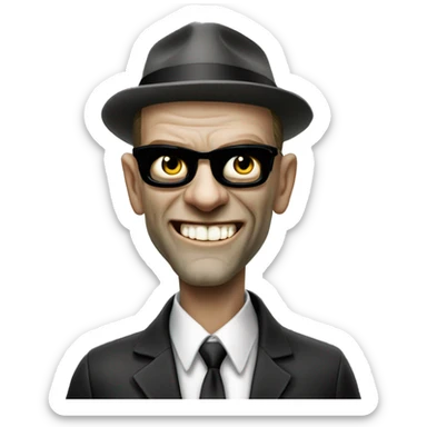 Agent Smith photo realistic troll smile sticker