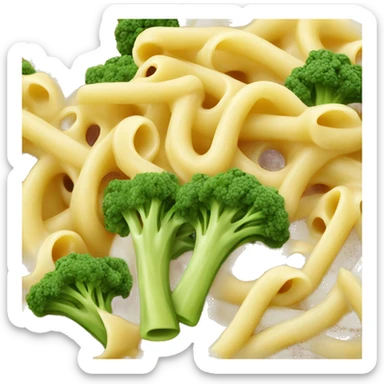 pasta with broccolis and cheese sauce sticker