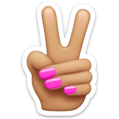 Thumbs up with pink nail polish sticker