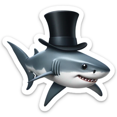 shark with tophat sticker