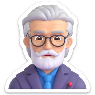Professor Oak from Pokemon with grey hair sticker