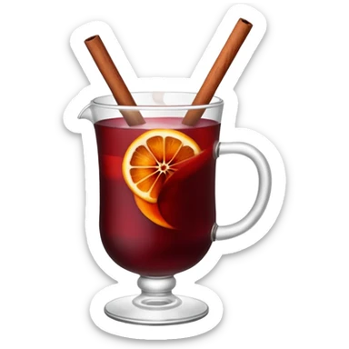 mulled wine in glass sticker
