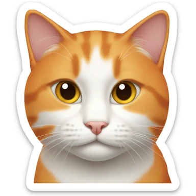 Orange and white cat sticker