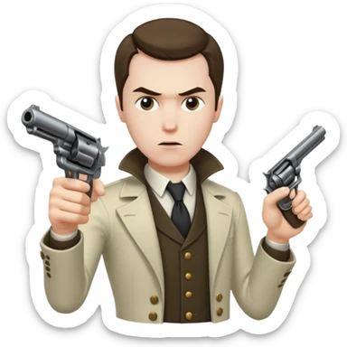 man killing himself with a revolver sticker