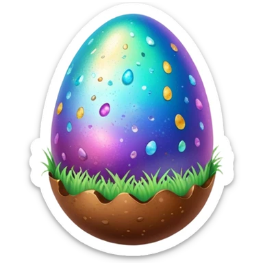 magical poop easter cosmic egg landscape  sticker