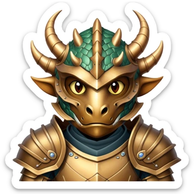 dnd character dragonborn with armor sticker