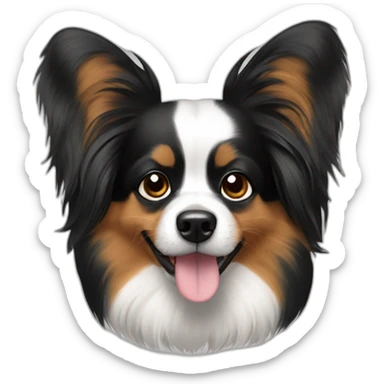 papillon dog boy sticker
