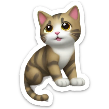 Rainbow cat on a tree sticker