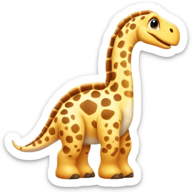 Cute baby brachiosaurus with spots of a giraffe  sticker