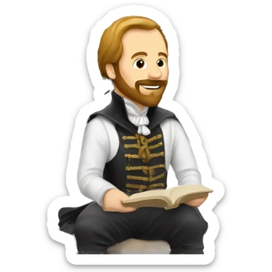Shakespeare sitting on the Eiffel Tower  sticker