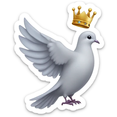 Dove with crown sticker