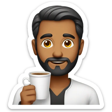 desi man with coffee sticker