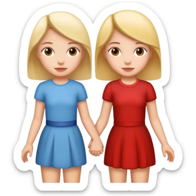 Two friends holding hands girls sticker