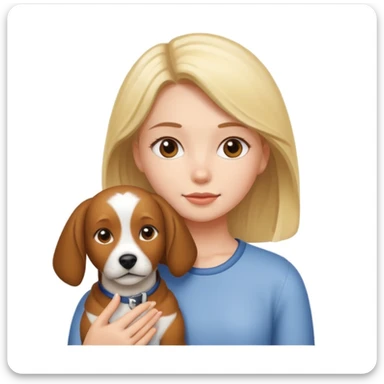 girl and her pet dog sticker