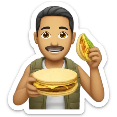 colombian eating arepa sticker