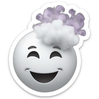 Happy poof of vaping smoke sticker