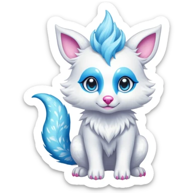 Cool cute Kawaii fantasy animal sparkle Fionbri-Vernid-creature by griffsnuff & LiLaiRa & Falvie full body sticker