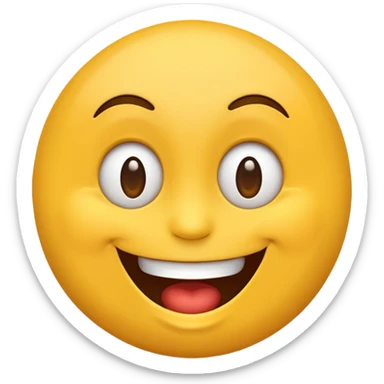 a normal emoji smiling really big and crazy sticker